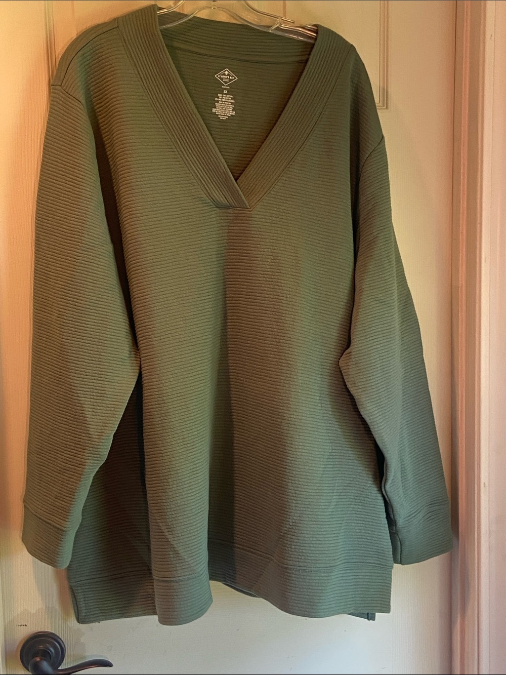 St. John's Bay Olive V-Neck Ribbed Sweater